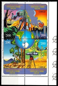 Chile 1996 Corner Block Michel 1775-1780 4th Intl. Congress on Earth Sciences - Picture 1 of 1