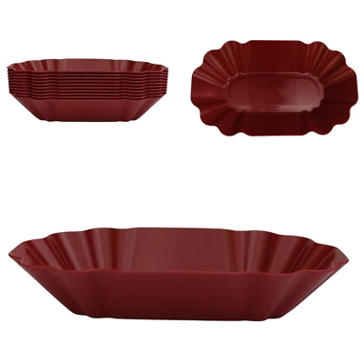 Mehrweg Kunststoff PP Pommes & Currywurst Schale rubinrot - Made in Germany - Bild 1 von 4