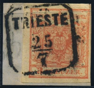 AUSTRIA 1850 3kr, HP, tipo III. TRIESTE (Ku) Bellissima! - Foto 1 di 1