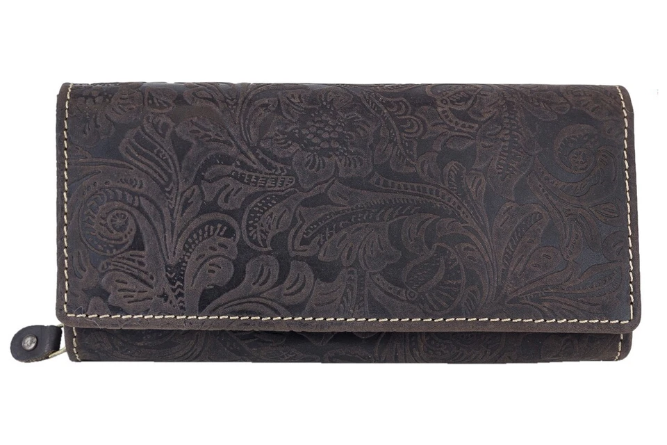 Damenlangbörse RFID-Schutz LEAS in Echt-Leder, Portemonnaie Langformat