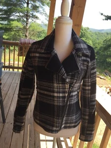 Womens Mossimo black and White Waist Jacket Size S - Picture 1 of 5