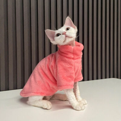Sphynx Clothes Sweatshirt Hoodies Pullover Cats Coat Pet Supplies Soft Warm - Image 1 of 4