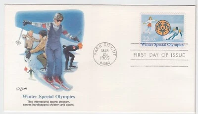 TurtlesTradingPost- Special Winter Olympics- 1985 #2142- Fleetwood Cachet FDC - Image 1 of 2