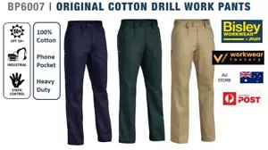 Bisley Workwear Original Cotton Drill Work Pants (BP6007) Navy/Khaki/Bottle - Picture 1 of 17