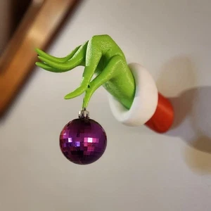3D Printed Wall Mounted Grinch Hand Funny Christmas Decoration Decoration Xmas - Bild 1 von 6