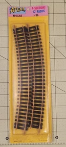 Atlas HO Standard 22" Radius Brass Rail Curved Track 4 Pieces #36 NOS - Picture 1 of 1