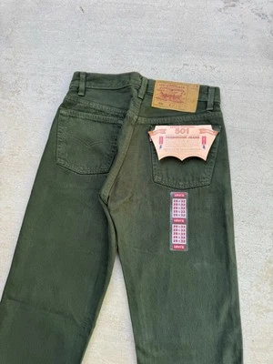 Vintage Levis Jeans Mens 29x32 Green 501 Button Fly Straight Denim Pants USA NEW - Image 1 of 4