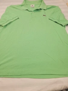 Lacoste Polo Shirt Mens 6 Green Golf 100% Cotton Short Sleeve Button Up Collared - Picture 1 of 10