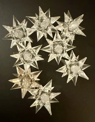 8 Vintage Lucite Starburst Light Covers 2” Clear Moravian Replacement Parts - Image 1 of 4