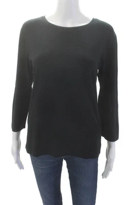 Leggiadro женщин хлопок смесь круглый вырез длинным рукавом футболка верхний черный размер 3 - Изображение 1 из 4