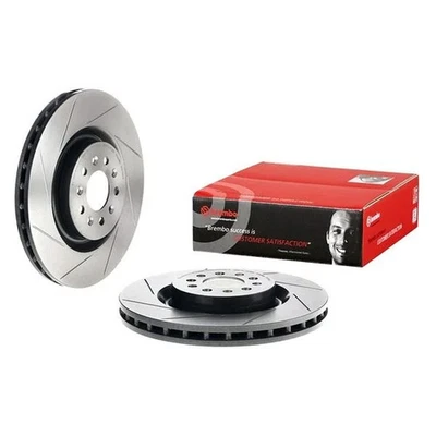 For Aston Martin DB9 05-16 UV Coated Series Slotted Vented Front Brake Rotor - Image 1 of 4