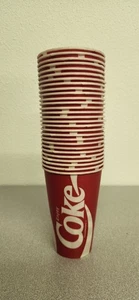 1970s Coke Coca Cola Wax Coated 12oz Paper Cups Unused Stack Of 28 - Picture 1 of 1