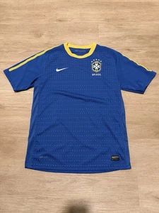 Brazil 2010-11 Away Nike Football Jersey Kit Size Large Blue - Foto 1 di 5