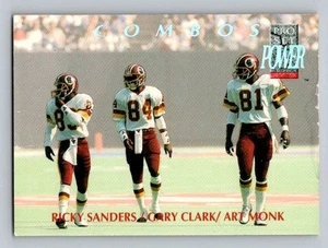 1992 Pro Set Power Combos Ricky Sanders Gary Clark Art Monk #7 HOF Redskins - Picture 1 of 2