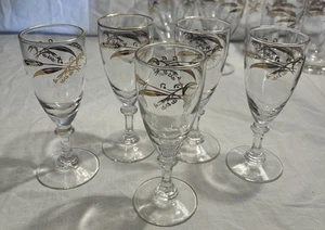 5er Set Vintage Homer Laughlin MCM Prairie Gold Weizen Cordial Gläser - Bild 1 von 5