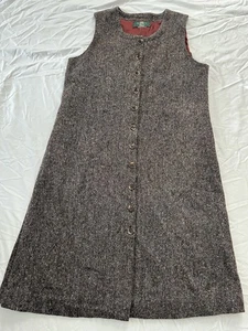 Vintage Orvis Tweed Button Up Sleeveless Women's Dress with Pockets Medium - Picture 1 of 7