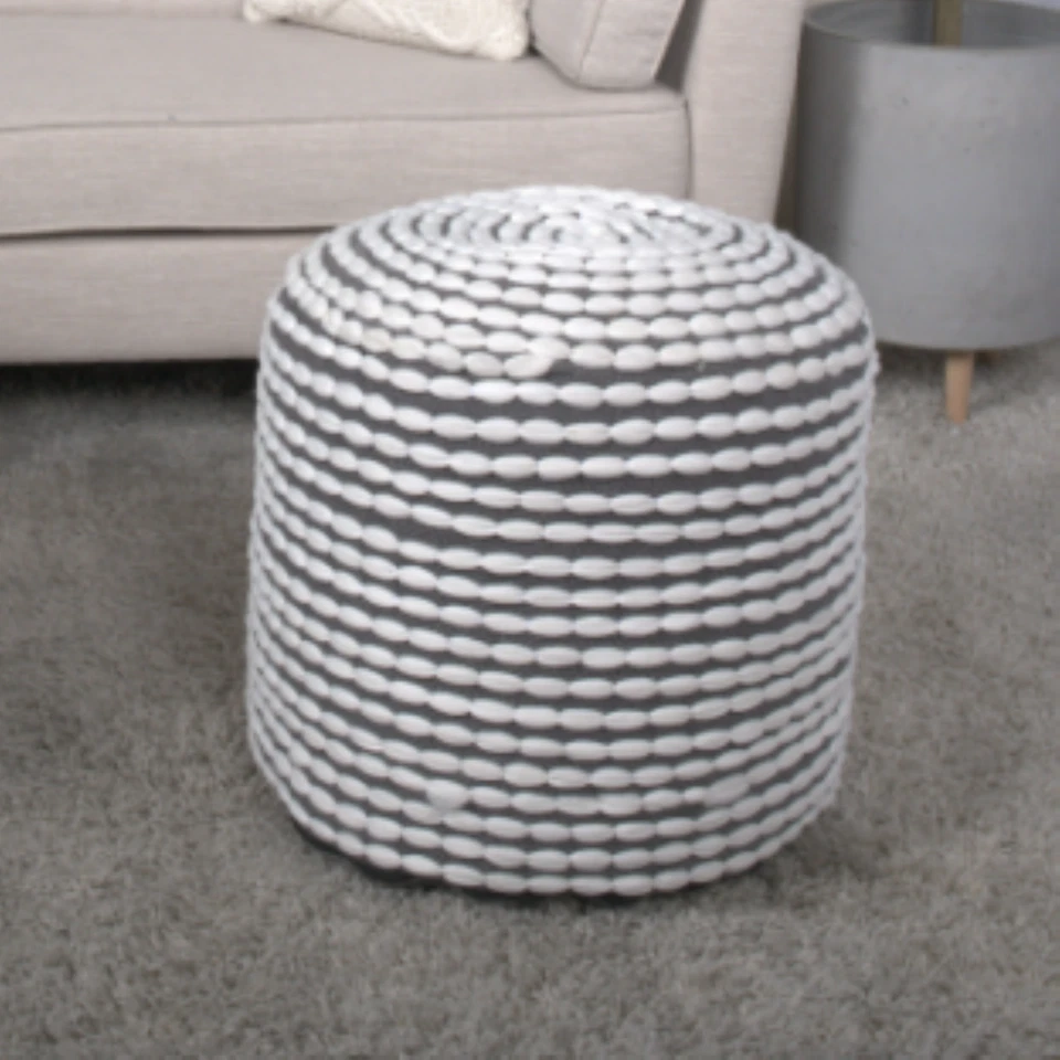 River Water Resistant Handcrafted Cylindrical Pouf - Image 1 of 4