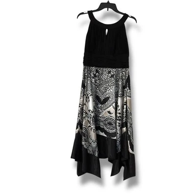 Vestido Sangría Negro Gris Plisado Top Pañuelo Dobladillo 16 Falda Satinada Foto 1 de 4