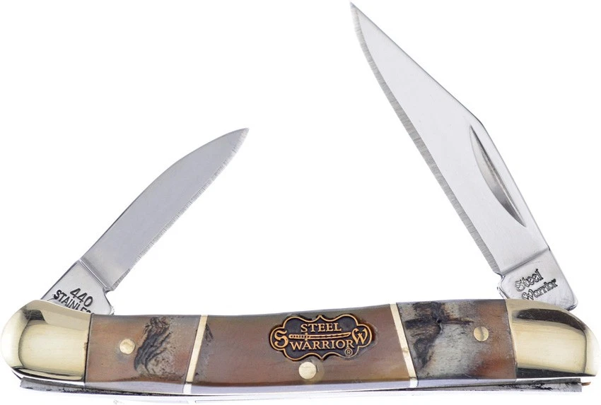 Cuchillo plegable de acero inoxidable Frost Cutlery Little Copperhead Ram/Ox Horn W216ROR Foto 1 de 1