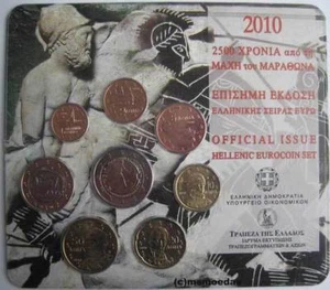 Griechenland KMS 2010 Off. Euro Kursmünzensatz mit 1 Cent bis 2 Euro cc Marathon - Bild 1 von 1