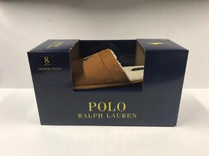New-In-Box Polo Ralph Lauren Memory Foam Slippers - Brown- Men's Size 8M - Picture 1 of 6