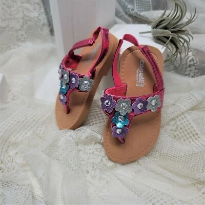 Sandalias Cappelli para niñas pequeñas talla 6-7 flores brillantes Foto 1 de 4