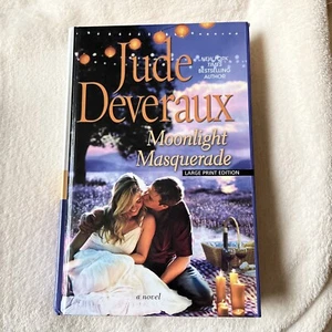 Hardcover Book By Jude Deveraux Moonlight Masquerade Large Print Edition - Picture 1 of 2