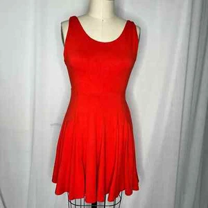 Amanda Uprichard rotes ärmelloses Strick-Skaterkleid Medium - Bild 1 von 6