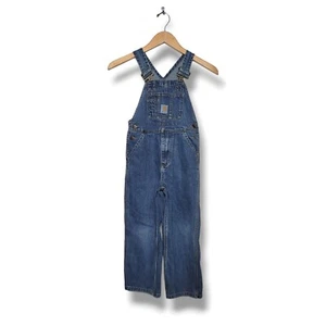 Carhartt Master Cloth Sanforized Denim Jeans Bib Overalls Pants Youth Size 5 - Picture 1 of 6