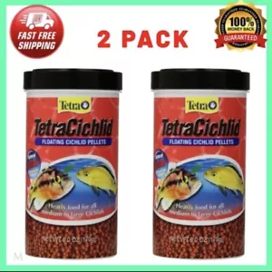 Tetra Cichlid Floating Pellets Fish Food Medium Large Cichlids 6 Ounce 2 Pack - Picture 1 of 9