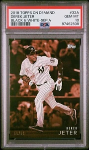 2018 Topps On Demand Black & White #32A Derek Jeter Sepia #D 56/60 PSA 10 - Picture 1 of 2