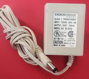 Cidco DV-9200 120V AC 5W / 9V DC 200mA Power Supply Adapter - Picture 1 of 1