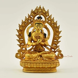 Estatua ritual de cobre enchapada en oro de Vajradhara / Dorje Chang frm Patan Nepal - Imagen 1 de 4