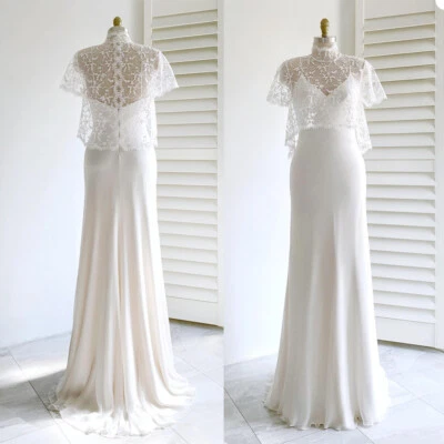 Brautkleid Hochzeitskleid Spitze Hochzeitsjacke Kleider Weiß Ivory 38 40 42 44 - Bild 1 von 4