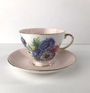 Royal Grafton Fine Bone China Tea Cup Saucer Pink Floral #8000 England Flowers - Picture 1 of 12