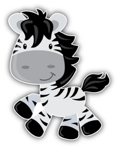 Zebra Cartoon Baby Auto Autoaufkleber Aufkleber - ''GRÖSSEN'' - Bild 1 von 1