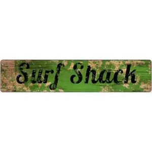 Surf Shack Novelty 3"x12" metal street sign plaque Home Door Garage Wall Decor - Picture 1 of 1