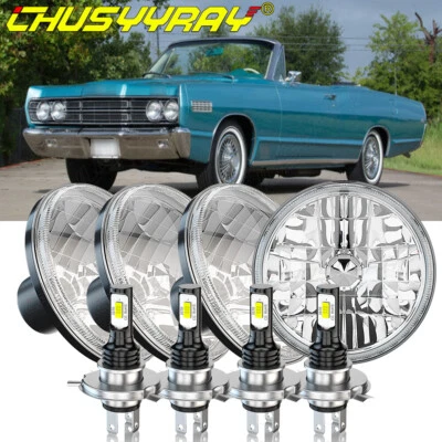 Faros LED redondos altos/bajo de 5,75" para Mercury Cougar 1967-76 Monterey Comet 4 piezas Foto 1 de 4
