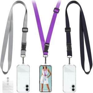 Universal Phone Lanyard Adjustable Neck Strap with 6 Tether Tabs Cell Phone Lany - Picture 1 of 12
