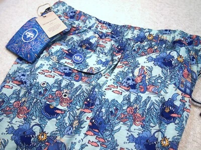 Peter Millar Seaside Lit Up Pattern Swim Trunks NWT XL $98 Mint Chip - Image 1 of 4