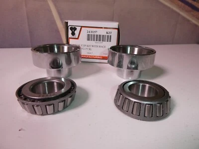 Harley Fork Neck Cup XL Chrome Set Frame  Sportster 1952-1977 V-Twin 24-0157  E5 - Image 1 of 4