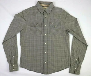Youth Boys Hollister Button Front Shirt M Medium Checks Snap Button Pockets - Picture 1 of 8