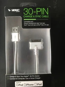 VIBE 30-Pin Charge & Sync Cable NEW (IPhone iPod iPad) - Picture 1 of 2