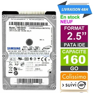 Disque dur IDE 2.5" Samsung 160 Go , PATA Pour Pc portable , NEUF - Photo 1/17