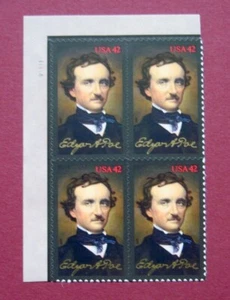 Sc # 4377 ~ Plate # Block ~ 42 cent Edgar Allan Poe Issue - Picture 1 of 1