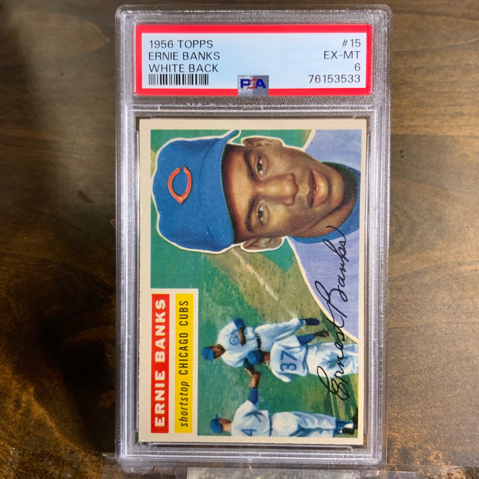 Ernie Banks 1956 Topps #15 White Back PSA 6 Price Guide - Sports Card ...