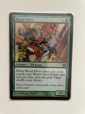 MTG FOIL 9TH EDITION WOOD ELVES NM MAGIC THE GATHERING COMMON CREATURE GREEN