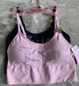 Juicy Couture Intimates Rhinestone Sports Bra Set Size Large Black/Pink NWT - Picture 1 of 9