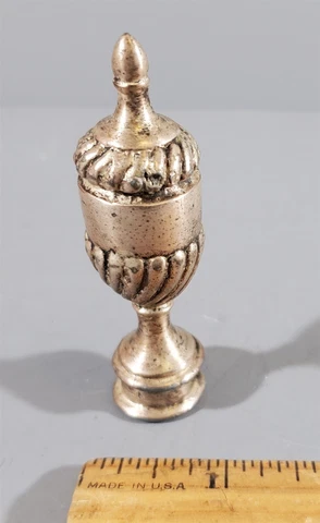 VINTAGE NICKEL PLATED BRASS FINIAL FANCY DESIGN, FURNITURE, CLOCK, MIRROR, ETC Cover