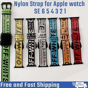 Off White Nylon Band For Apple Watch Ultra 49mm Series 8 7 SE 6 45mm 41mm 44mm - Picture 1 of 15